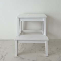 美品　IKEA イケア　BEKVÄM ベクヴェーム ステップスツール, ホワイト, 50 cmの画像