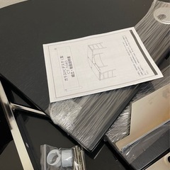 引取限定！現状渡し！CT-1040 ガラスPCデスク L型 ブラック パソコンデスク 机 書斎 ホームオフィス テスタ 不二貿易の画像