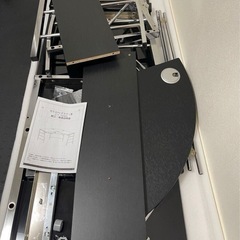 引取限定！現状渡し！CT-1040 ガラスPCデスク L型 ブラック パソコンデスク 机 書斎 ホームオフィス テスタ 不二貿易の画像