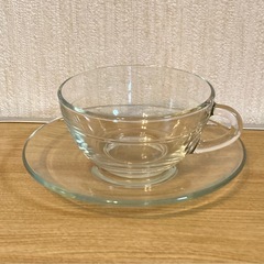 ガラス製　カップ＆ソーサーのセット　の画像