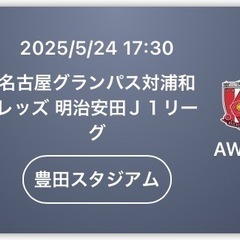 ☆指定席ペアチケット☆名古屋グランパス 対 浦和レッズ 2025/05/24(土) 17:30 キックオフ 会場：豊田スタジアム(愛知)の画像