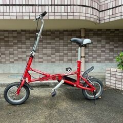 【メンテナンス済み】マイパラスi-minimo　12インチ　折りたたみ自転車　レッド　　鹿児島市の画像