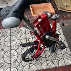 【メンテナンス済み】マイパラスi-minimo　12インチ　折りたたみ自転車　レッド　　鹿児島市の画像