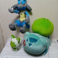 ポケモン　特大フシギダネ＆ルカリオ＆ニャオハぬいぐるみ