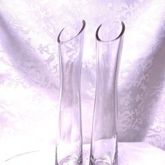 ガラスフラワーベース２本セット㉚