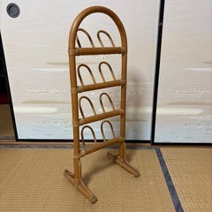 籐のスリッパラック　4足用 の画像
