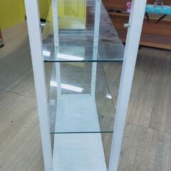 ★注意事項をご確認ください。　キャスター付き ガラス棚 ディスプレイラック シェルフ 幅120cm 奥行き40cm 高さ135cm の画像