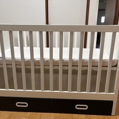 ベビーベッド IKEA STUVA マットレス付き の画像