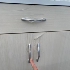f●■[幅59.8cm] キャビネット/食器棚(ブリエ )コンパクト収納・W59.5×D39.5×H89cmの画像