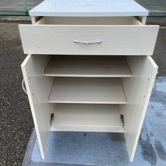 f●■[幅59.8cm] キャビネット/食器棚(ブリエ )コンパクト収納・W59.5×D39.5×H89cmの画像