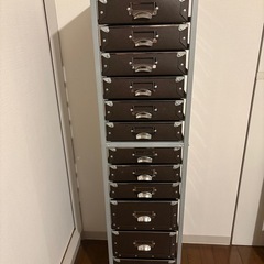 【０円あげます！】アルミ✖️パルプチェスト キャスター付き　文房具、小物入れなど使い方は自由！！