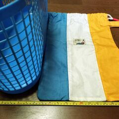 ビーチバッグ　プールバッグ　かごバッグ　＋巾着の画像