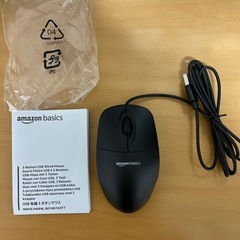Amazonベーシック マウス USB有線 ブラックの画像