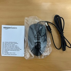 Amazonベーシック マウス USB有線 ブラックの画像