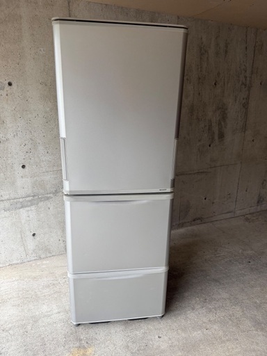【中古】 札幌 引取歓迎 350L 両開き 冷蔵庫 SHARP シャープ SJ-W351D-S ノンフロン 3ドア どっちもドア 2018年製 【札TB01】