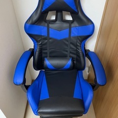ゲーミングチェア　青✖️黒の画像
