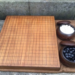 囲碁 (碁盤＋碁石セット)  囲碁盤 天然木製品 455×422...
