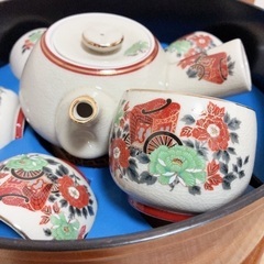 昭和レトロ 急須と湯呑みセットの画像