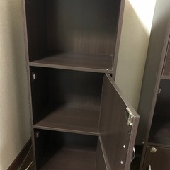 【3段収納ボックス】鍵付き／高さ103cm／扉なしあり／現状渡し・引っ越し処分  の画像