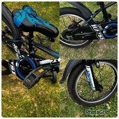 キッズ 自転車 16インチ 青 ブルー 補助輪あり 補助輪取り外し可能の画像