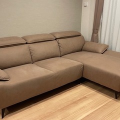 3人がけソファ　ブラウン