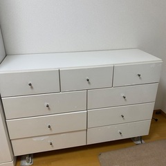木製ホワイト横長　チェスト　収納