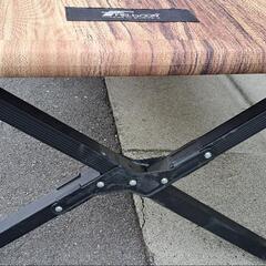 FIELDOOR アウトドアコット【木目柄 × マットブラックベース】の画像