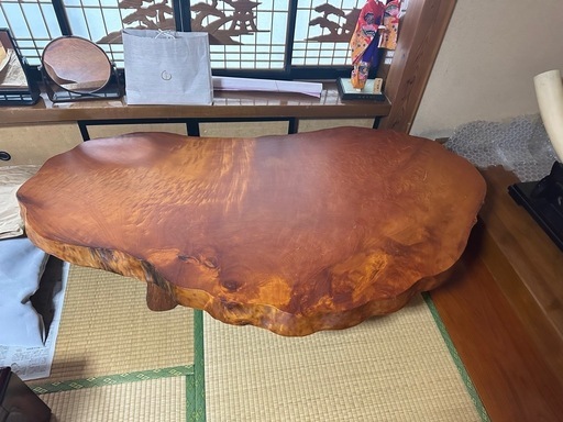 希少！欅一枚板ローテーブル