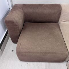 再値引き 23850  L字三人掛けソファ　ハーフアーム、ハーフバックレスト付き 無印良品   ◆大阪市内・東大阪市他 6,000円以上ご購入で無料配達いたします！◆ ※高槻・枚方方面◆西宮・尼崎方面◆生駒方面　それぞれ条件付き無料配送あり！            の画像