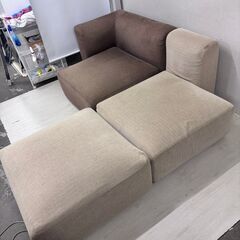 再値引き 23850  L字三人掛けソファ　ハーフアーム、ハーフバックレスト付き 無印良品   ◆大阪市内・東大阪市他 6,000円以上ご購入で無料配達いたします！◆ ※高槻・枚方方面◆西宮・尼崎方面◆生駒方面　それぞれ条件付き無料配送あり！            の画像
