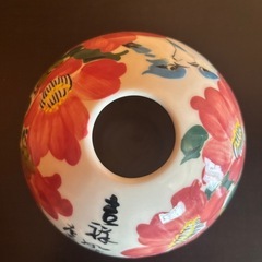 C花と鳥の絵柄 陶器花瓶台湾製花入れ化粧箱入り (仄仄) 鹿児島