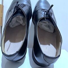 【美品】短靴/紳士靴/警備/保守業務 ビジネスシューズ 黒 ブラック 短靴（黒外羽根）サイズ：27.5  4Eの画像