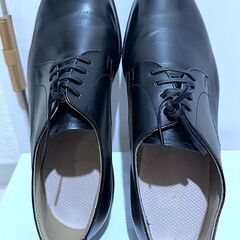 【美品】短靴/紳士靴/警備/保守業務 ビジネスシューズ 黒 ブラック 短靴（黒外羽根）サイズ：27.5  4Eの画像