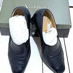銀座Yoshinoya23.5センチ靴  銀座ヨシノヤyoshinoya23.5cm レディース パンプス黒の画像