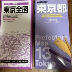 東京の地図　1枚の大判紙　2種類セット