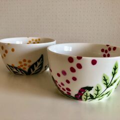 Francfranc 食器　ボウル　小皿　2個セット　花柄