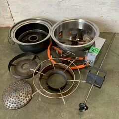 【SHINPO】 シンポ ガスコンロ こんろ機能付焼物器 焼肉 テーブルロースター埋込用 LPガス用 1LXC1C1L ⑥ 鍋対応 N0870の画像