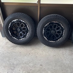 4/4 Air/G Rocks  Matte Black/マットブラック Rim Diamond Cut/リムDC（ダイヤカット）スタッドレスタイヤセット　245/70R17の画像
