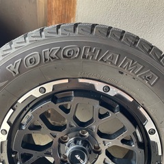 4/4 Air/G Rocks  Matte Black/マットブラック Rim Diamond Cut/リムDC（ダイヤカット）スタッドレスタイヤセット　245/70R17の画像