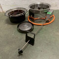 【SHINPO】 シンポ ガスコンロ こんろ機能付焼物器 焼肉 テーブルロースター埋込用 LPガス用 1LXC1C1L ⑧ 鍋対応 N0872の画像