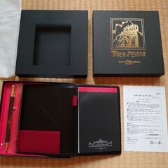東京ディズニーシー・TOWER of TERROR　レザーメモ＆ボールペン　（未使用品）の画像
