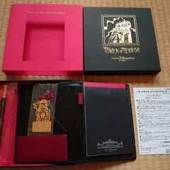 東京ディズニーシー・TOWER of TERROR　レザーメモ＆ボールペン＆ブックマーカー　（未使用品）の画像