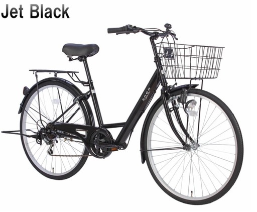 【未使用に近い】シマノ6段変速 26インチ自転車 （前カゴ・ライト・カギ・スタンド付き）