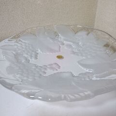 美品　昭和レトロ 曽我ガラス SOGAガラス 大皿フルーツ皿32㎝の画像