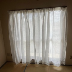 ニトリレースエコナチュレボーダーカーテン　　巾150cm×丈17...