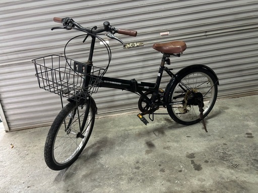 ♪ジモティー特価♪ＬＥＤオートライト・前カゴ・後輪錠・シマノ外装6段変速・リヤキャリア付き　２０型折り畳み自転車　アウトレット品 ♪ジモティー特価♪LEDオートライト・前カゴ・後輪錠・シマノ外装6