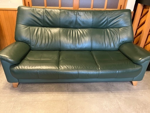 本革ハイバック ソファ3人掛け