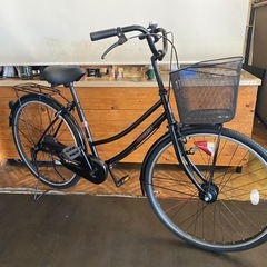 【前後タイヤ新品！】LEDオートライト　26インチ自転車　ブラック