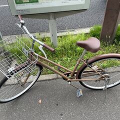 自転車　No.276　シティサイクル　26インチ　ベージュ　ママ...