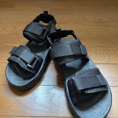 24.5~25cm ブラック 黒 レディース 厚底サンダル スポ...